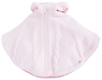 Absorba Pink Cable Knit Poncho With Hood