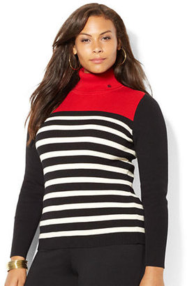 Lauren Ralph Lauren Plus Striped Turtleneck Sweater