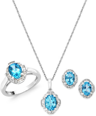 Blue and White Topaz Jewelry Set in Sterling Silver (4-1/3 ct. t.w.)