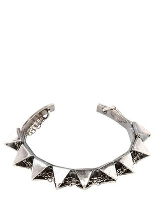 Emanuele Bicocchi Spiked & Chained Silver Cuff Bracelet