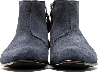 Paul Smith Navy Suede Dove Chelsea Boots