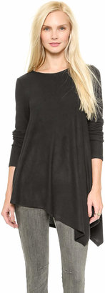 Three Dots Brushed Knit Asymmetrical Pullover