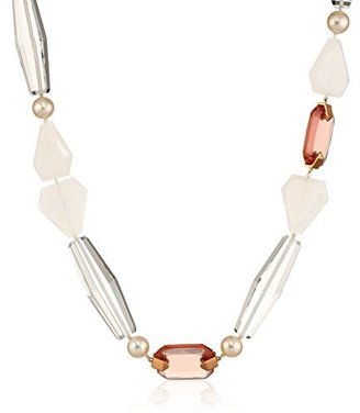 Ivanka Trump Soho Bead" Rose Gold Mixed Cut Stone and Pearl Necklace