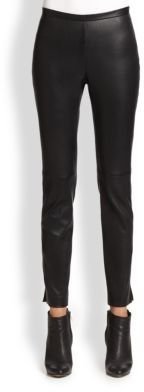 Piazza Sempione Leather Side-Zip Pants