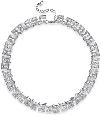 ABS by Allen Schwartz Silver-Tone Cubic Zirconia Collar Necklace