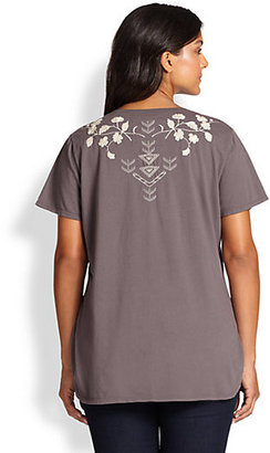 Johnny Was Johnny Was, Sizes 14-24 Paola Embroidered Tee