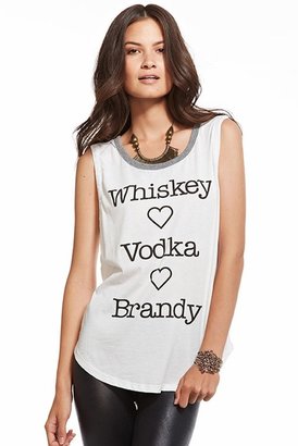 Chaser LA Whiskey Vodka Brandy Muscle Tee in White