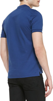 Belstaff Aspley Short-Sleeve Polo with Shoulder Pads, Blue