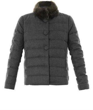Moncler Cirse fur-collar quilted down jacket