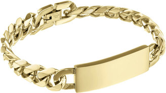 JCPenney FINE JEWELRY Mens 12mm Stainless Steel & Gold-Tone IP Curb ID Bracelet
