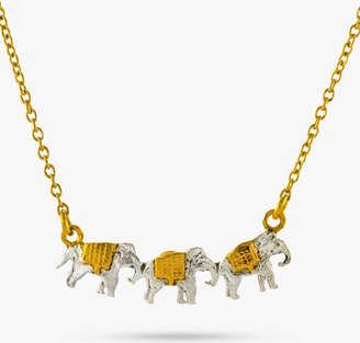 Alex Monroe 22ct Gold Vermeil Elephant Trio Necklace