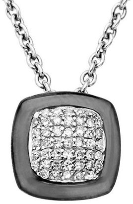 Lord & Taylor Black Rhodium and Diamond-Accented Pendant in Sterling Silver