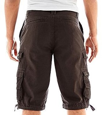 JCPenney Chalc Belted Dobby Cargo Shorts