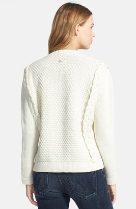Eleven Paris 'Farille' Shoulder Zip Braided Cable Knit Sweater