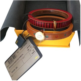 Fendi Red Leather Bracelet