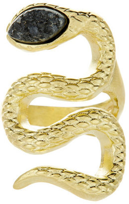 Marcia Moran Black Druzy Snake Ring