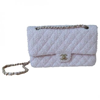 Chanel Light pink tweed medium flap bag