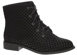 Shellys Proskar Flat Lace Up Ankle Boots - Black