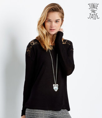 Aeropostale Junie and Jade Long Sleeve Lace Knit Top