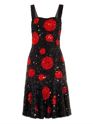 Dolce & Gabbana Sequin-embellished polka-dot dress