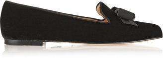 Paul Andrew Fume bow-embellished velvet slippers