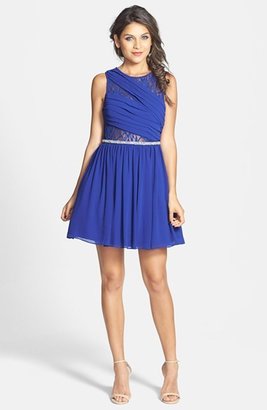 Way-In Illusion Fit & Flare Dress (Juniors)