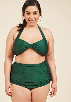 Esther Williams Bathing Beauty Two-Piece Swimsuit in Emerald in 6 - Skirted by from ModCloth