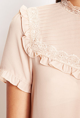 Forever 21 Ruffles & Lace Woven Top