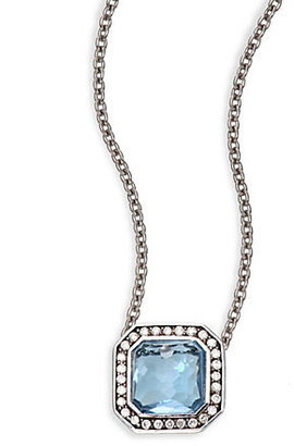 Ippolita Stella London Blue Topaz, Diamond & Sterling Silver Mini Pendant Necklace
