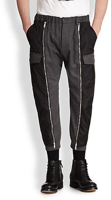 DSquared 1090 DSQUARED Mixed-Media Cargo Pants