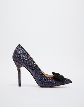 Carvela Chloe Glitter Courts with Bow - darkblue