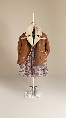 Burberry Cropped Sueded Shearling Jacket