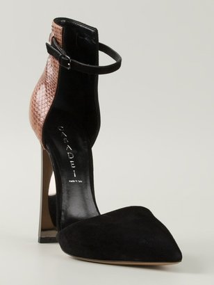 Casadei ankle strap pumps with a silver-tone heel