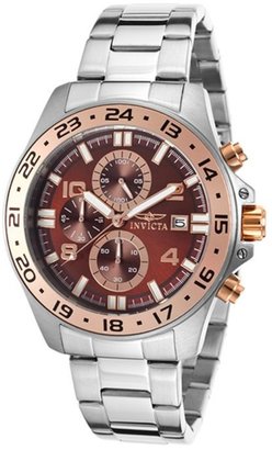 Invicta Men's Pro Diver Chronograph Stainless Steel Brown Dial Rose-Tone Bezel