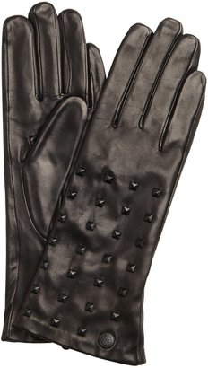 Vince Camuto Black Leather Studded Gloves