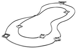David Yurman Quatrefoil Chain Necklace with Diamonds
