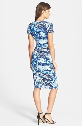 Nicole Miller 'Blue Lagoon' Print Tidal Pleat Jersey Dress