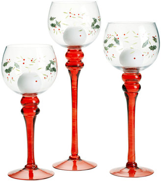 Pfaltzgraff CLOSEOUT! Set of 3 Winterberry Stemmed Candle Holders