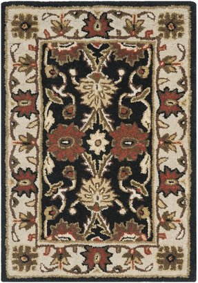 Safavieh Antiquities Collection AT249B Handmade Black and Ivory Hand-spun Wool Area Rug, 2-Feet by 3-Feet