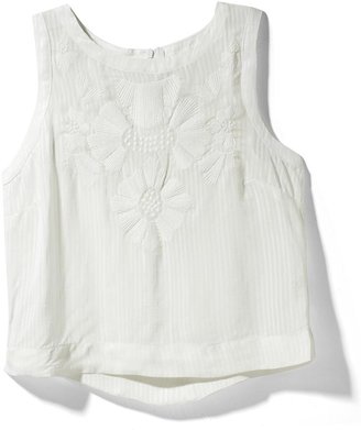 Willow & Clay Cropped Embroidered Shell