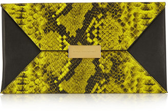 Stella McCartney Beckett faux python and faux leather clutch