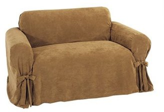 Classic Slipcovers Heavy Microsuede Loveseat Slipcover, Cappuccino