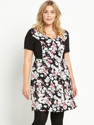 So Fabulous! So Fabulous Floral Print Fit and Flare Crepe Dress