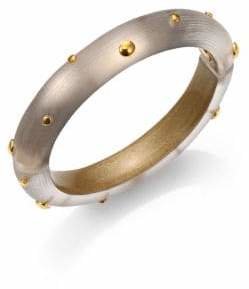 Alexis Bittar Studded Lucite Bangle Bracelet/Gold