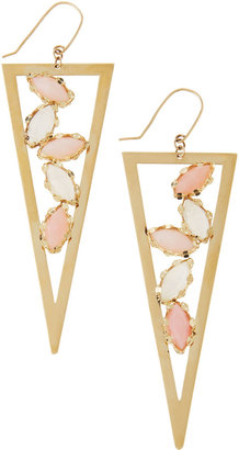 Lana Pink Opal & Rainbow Moonstone Triangle Spike Earrings