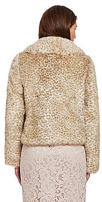 Eliza J Leopard-Print Faux-Fur Jacket