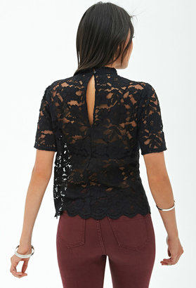 Forever 21 Sheer Lace Top