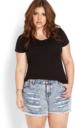 Forever 21 FOREVER 21+ Out West Distressed Shorts