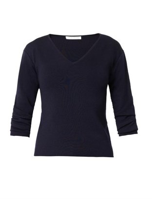 J.W.Anderson Gathered-sleeve V-neck sweater
