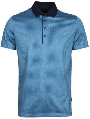 BOSS 'Fino 33' Blue Mercerised Cotton Polo Shirt